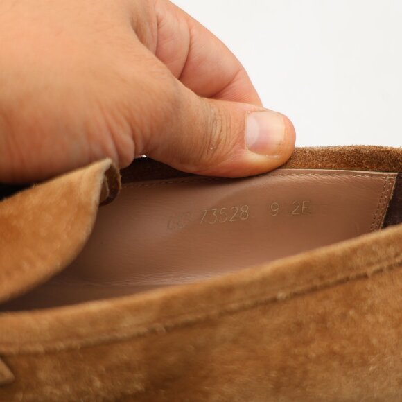 Salvatore Ferragamo Flori 2 Men's 9 EE Beige Suede Loafer Slip On Dress Shoes - Picture 3 of 12